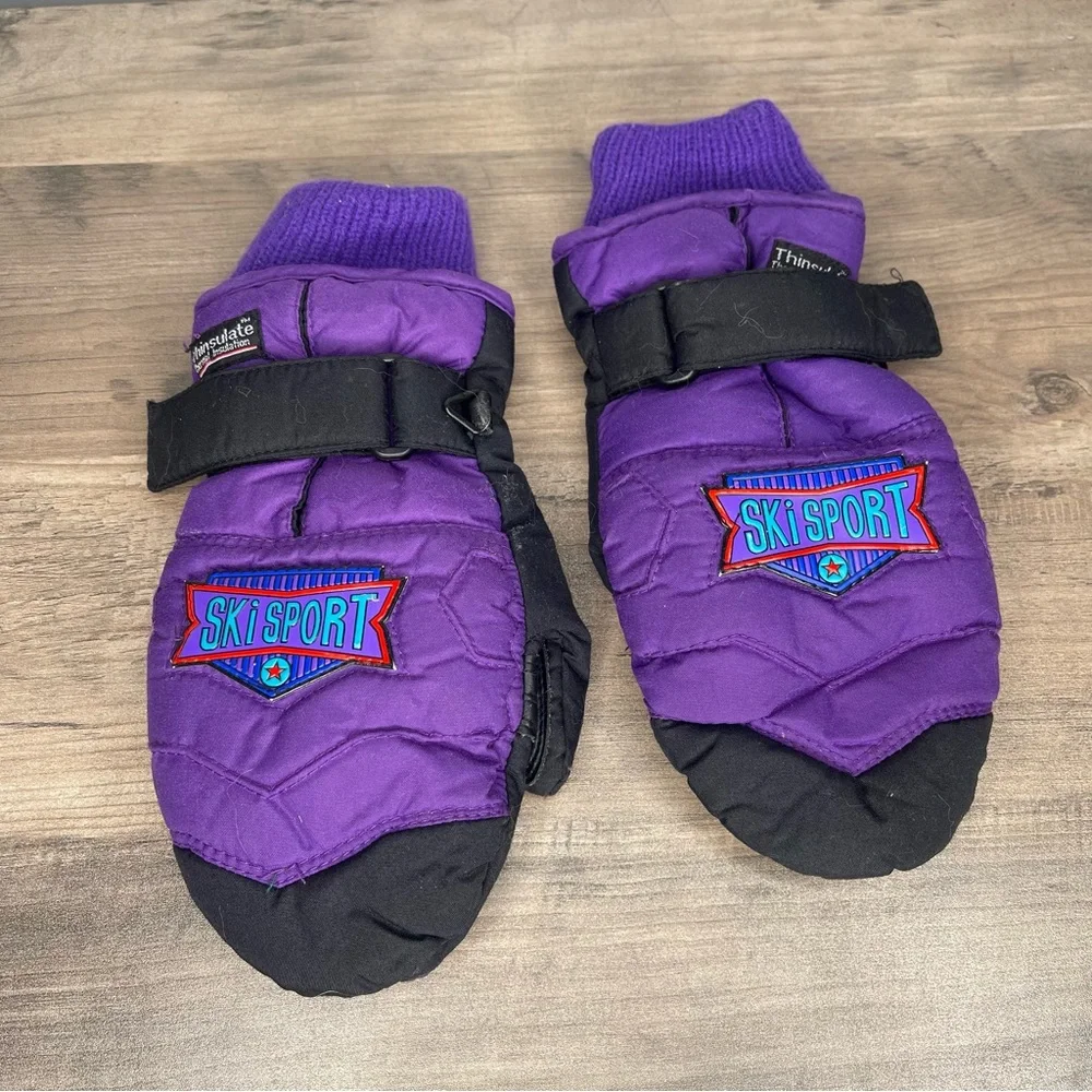Children’s purple snow winter‎ mittens gloves size 6/7 girls